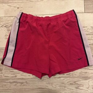 Nike Dri-Fit Mesh Athletic Shorts Women's Small Pink Drawstring 4" Inseam